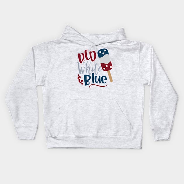 Red white blue Kids Hoodie by Treshr